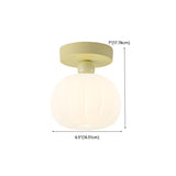 Hallway Beige Pumpkin Resin Semi-Flush Mount Light #size