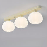 Hallway Beige Pumpkin Resin Semi-Flush Mount Light Image - 6