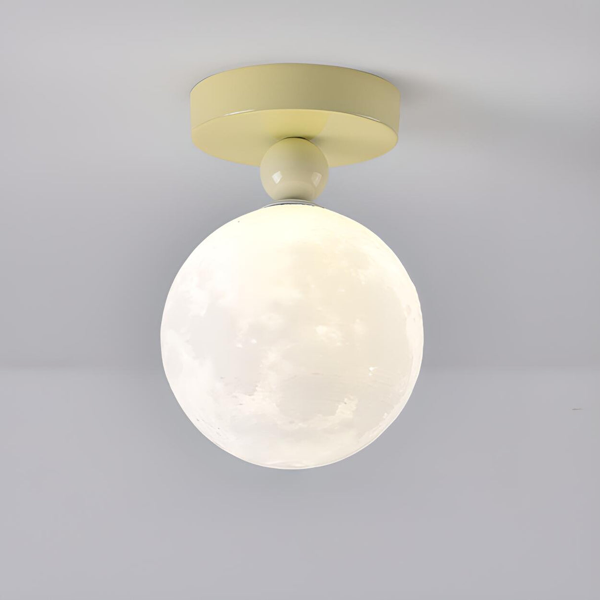 Hallway Beige Pumpkin Resin Semi-Flush Mount Light Image - 7