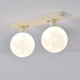 Hallway Beige Pumpkin Resin Semi-Flush Mount Light Image - 9