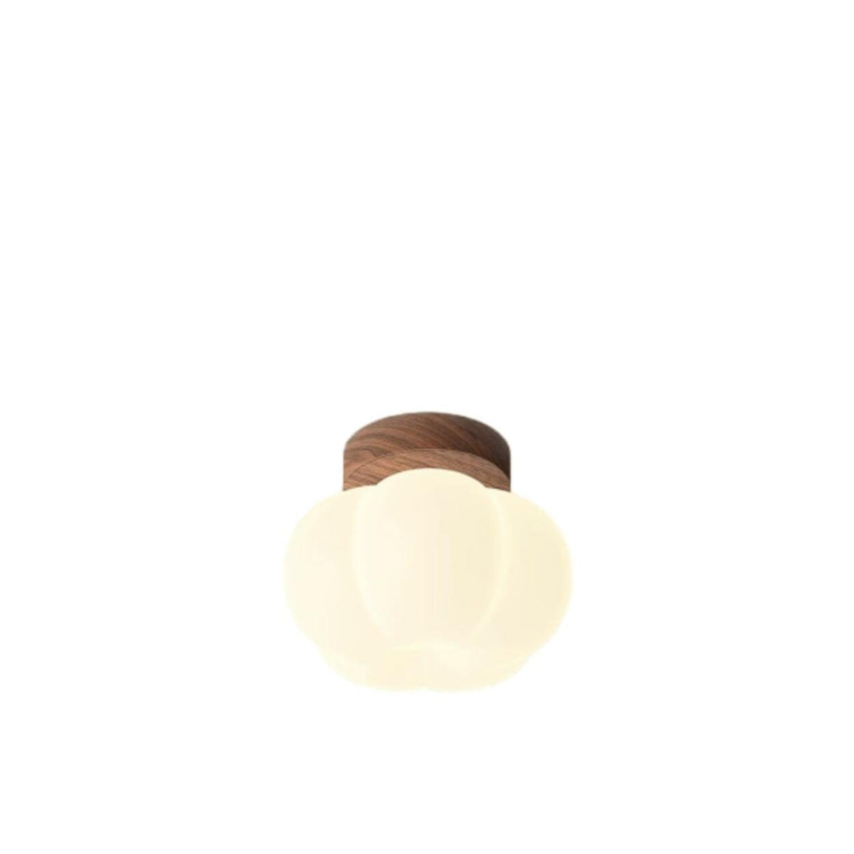 Hallway Beige Pumpkin Wood Semi-Flush Mount Light Image - 5