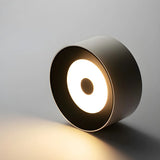 Hallway Black Cylinder Glass LED Flush Mount Light Image - 12