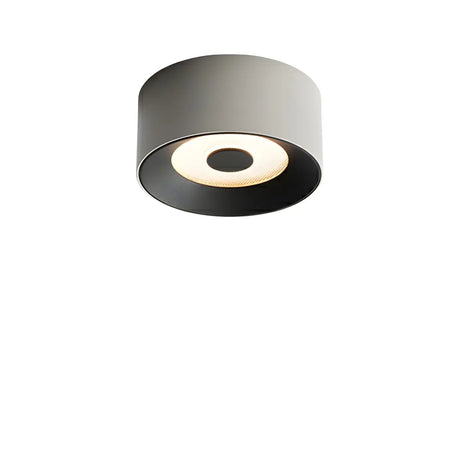 Hallway Black Cylinder Glass LED Flush Mount Light Image - 2