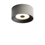 Hallway Black Cylinder Glass LED Flush Mount Light Image - 5