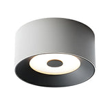 Hallway Black Cylinder Glass LED Flush Mount Light Image - 9