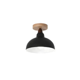 Hallway Black Dome Iron Semi-Flush Mount Ceiling Light Image - 5