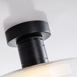 Hallway Black Drum Clear Glass Semi-Flush Mount Light Image - 7