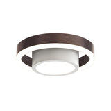 Hallway Black Dual Hoop LED Flush Mount Ceiling Light Image - 11