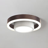 Hallway Black Dual Hoop LED Flush Mount Ceiling Light Image - 12