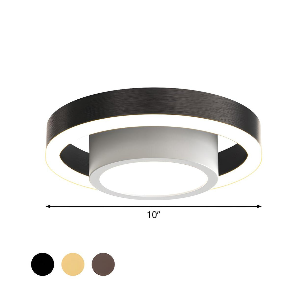 Hallway Black Dual Hoop LED Flush Mount Ceiling Light 