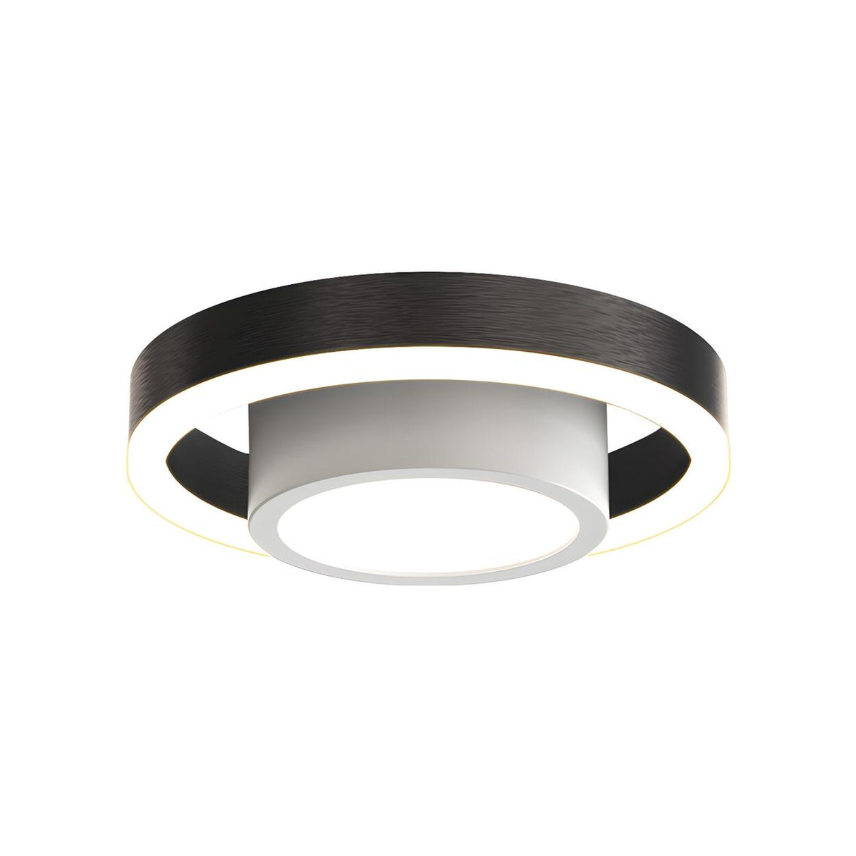 Hallway Black Dual Hoop LED Flush Mount Ceiling Light Image - 3