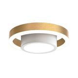 Hallway Black Dual Hoop LED Flush Mount Ceiling Light Image - 7