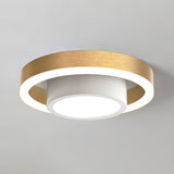 Hallway Black Dual Hoop LED Flush Mount Ceiling Light Image - 8