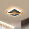 Hallway Black Gold Rhombus LED Flush Mount Ceiling Lamp Image - 2