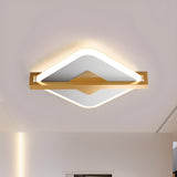 Hallway Black Gold Rhombus LED Flush Mount Ceiling Lamp Image - 6