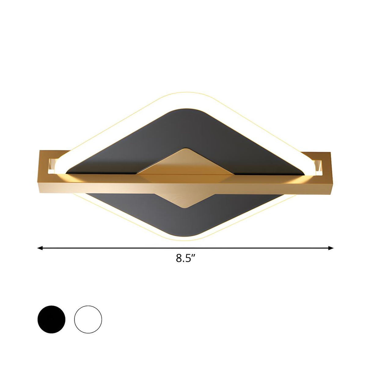 Hallway Black Gold Rhombus LED Flush Mount Ceiling Lamp 