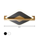 Hallway Black Gold Rhombus LED Flush Mount Ceiling Lamp #size