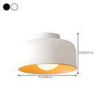 Hallway Black Jar Semi-Flush Mount Ceiling Light #size