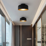 Hallway Black Jar Semi-Flush Mount Ceiling Light Image - 3