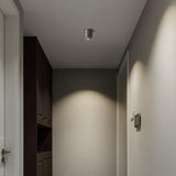 Hallway Black Nickel Cylinder Flush Mount Ceiling Light Image - 2