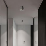 Hallway Black Nickel Cylinder Flush Mount Ceiling Light Image - 4