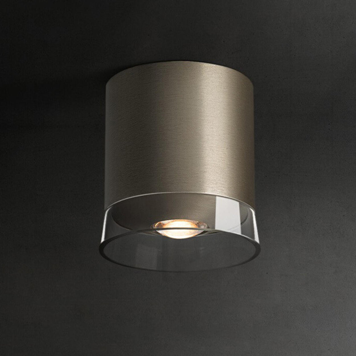 Hallway Black Nickel Cylinder Flush Mount Ceiling Light Image - 7