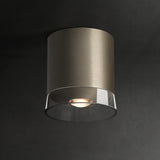 Hallway Black Nickel Cylinder Flush Mount Ceiling Light Image - 7