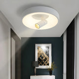 Hallway Black Round Adjustable Flush Mount Ceiling Lamp Image - 16