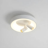 Hallway Black Round Adjustable Flush Mount Ceiling Lamp Image - 4