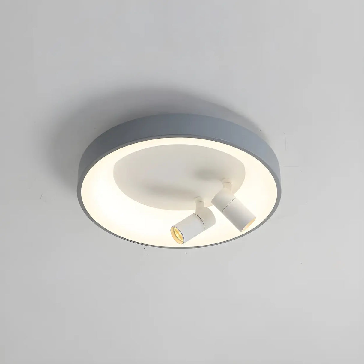 Hallway Black Round Adjustable Flush Mount Ceiling Lamp Image - 5