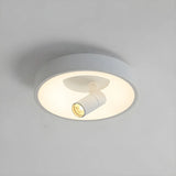 Hallway Black Round Adjustable Flush Mount Ceiling Lamp Image - 8