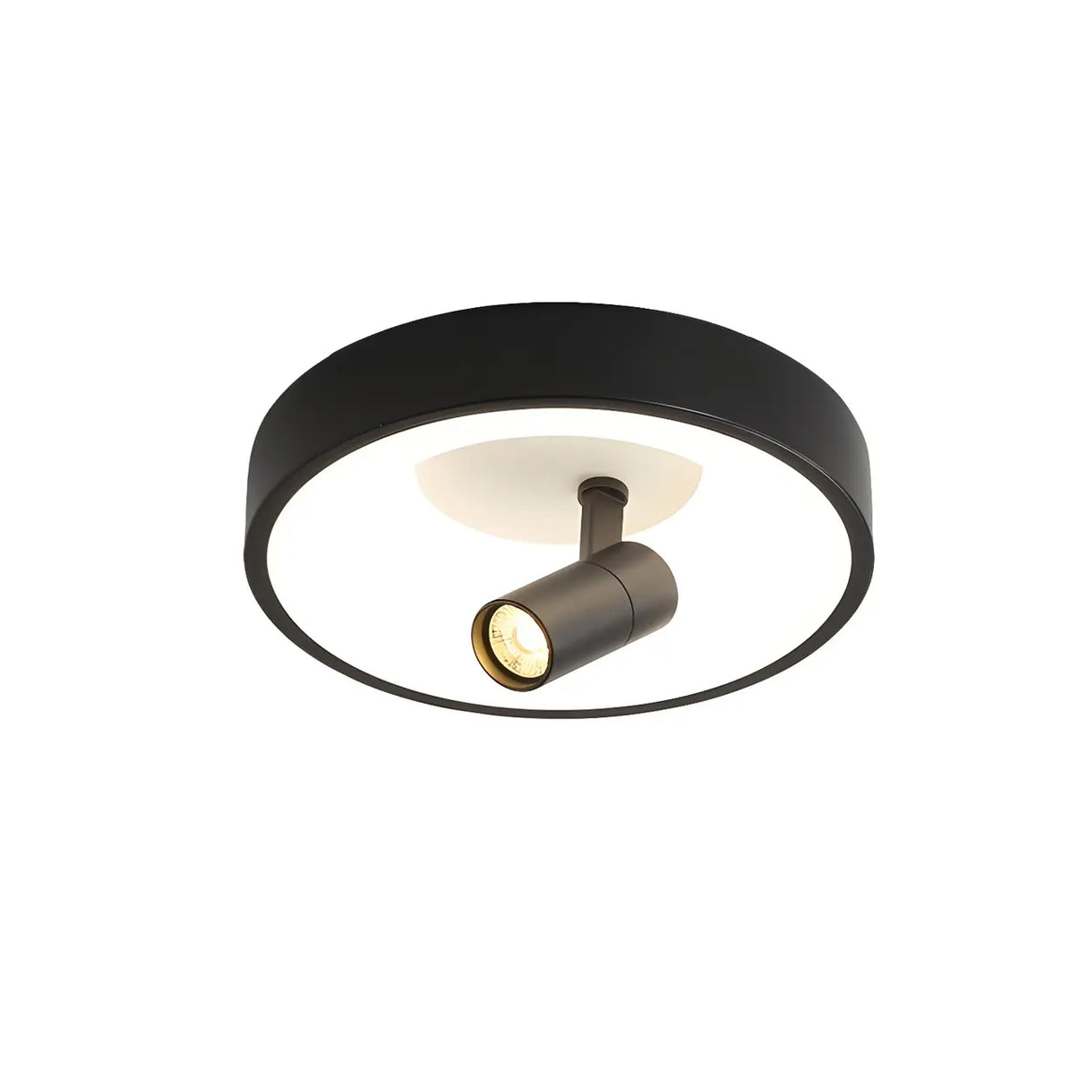 Hallway Black Round Adjustable Flush Mount Ceiling Lamp Image - 9