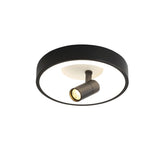 Hallway Black Round Adjustable Flush Mount Ceiling Lamp Image - 9