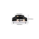 Hallway Black Round Clear Glass Semi-Flush Mount Light Image - 11