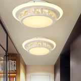 Hallway Black Round Crystal Flush Mount Ceiling Light Image - 19