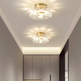 Hallway Black Round LED Semi-Flush Mount Ceiling Light Image - 14