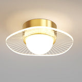 Hallway Black Round LED Semi-Flush Mount Ceiling Light Image - 3