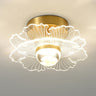 Hallway Black Round LED Semi-Flush Mount Ceiling Light Image - 7