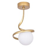 Hallway Black Spiral Globe Semi-Flush Mount Light Image - 7