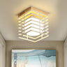 Hallway Black Square Cage Flush Mount Ceiling Light Image - 7