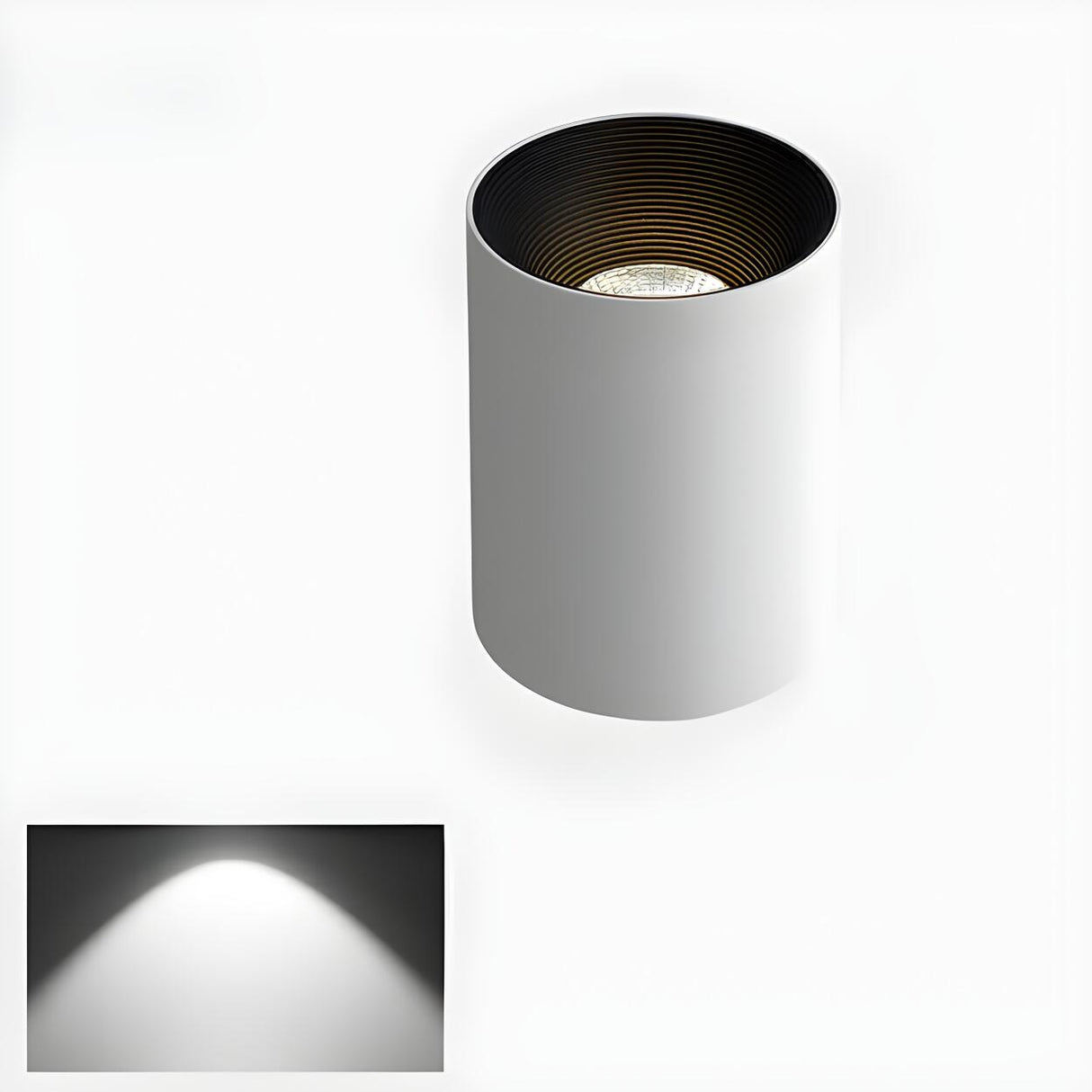 Hallway Black-White Cylinder LED Flush Mount Light Image - 15