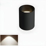 Hallway Black-White Cylinder LED Flush Mount Light Image - 6