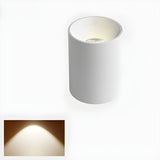 Hallway Black-White Cylinder LED Flush Mount Light Image - 8