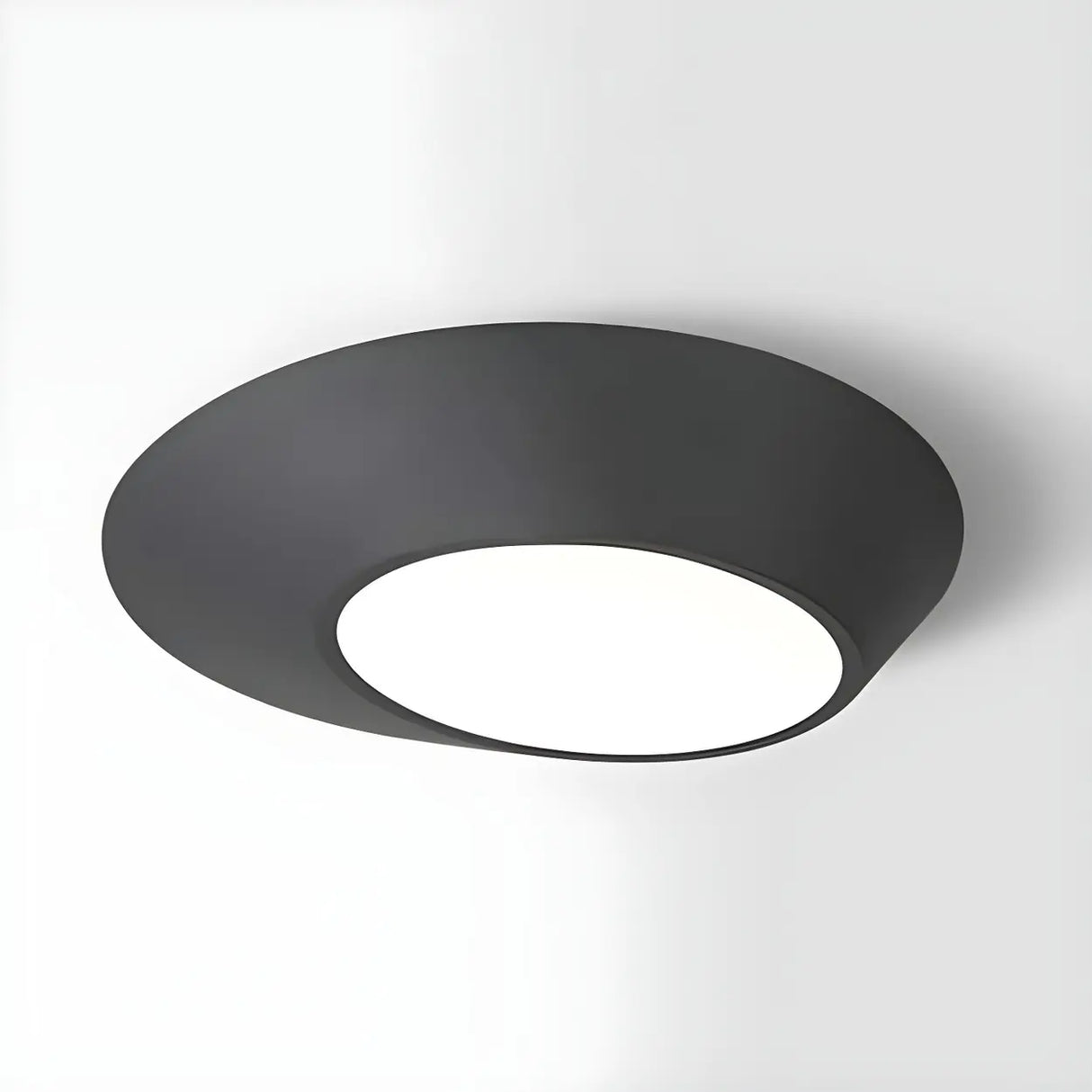 Hallway Black White Geometric Section Flush Mount Light Image - 3