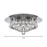 Hallway Cascading Crystal Bead Chrome Flush Mount Light Image - 4