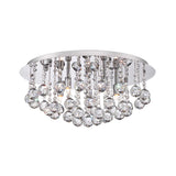 Hallway Cascading Crystal Bead Chrome Flush Mount Light Image - 7