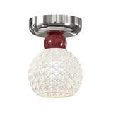 Hallway Ceramic Globe Semi-Flush Mount Ceiling Light Image - 10