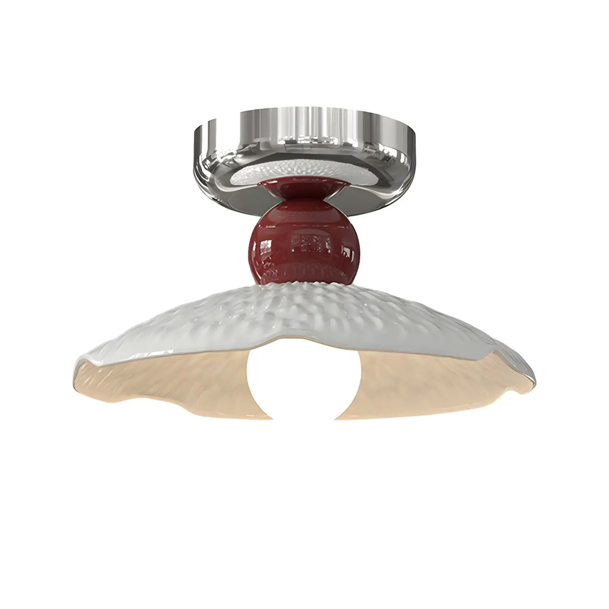 Hallway Ceramic Globe Semi-Flush Mount Ceiling Light Image - 11