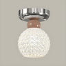 Hallway Ceramic Globe Semi-Flush Mount Ceiling Light Image - 19