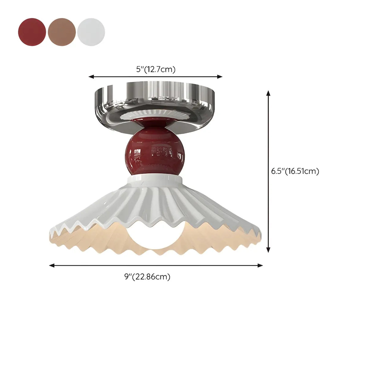 Hallway Ceramic Globe Semi-Flush Mount Ceiling Light Image - 28